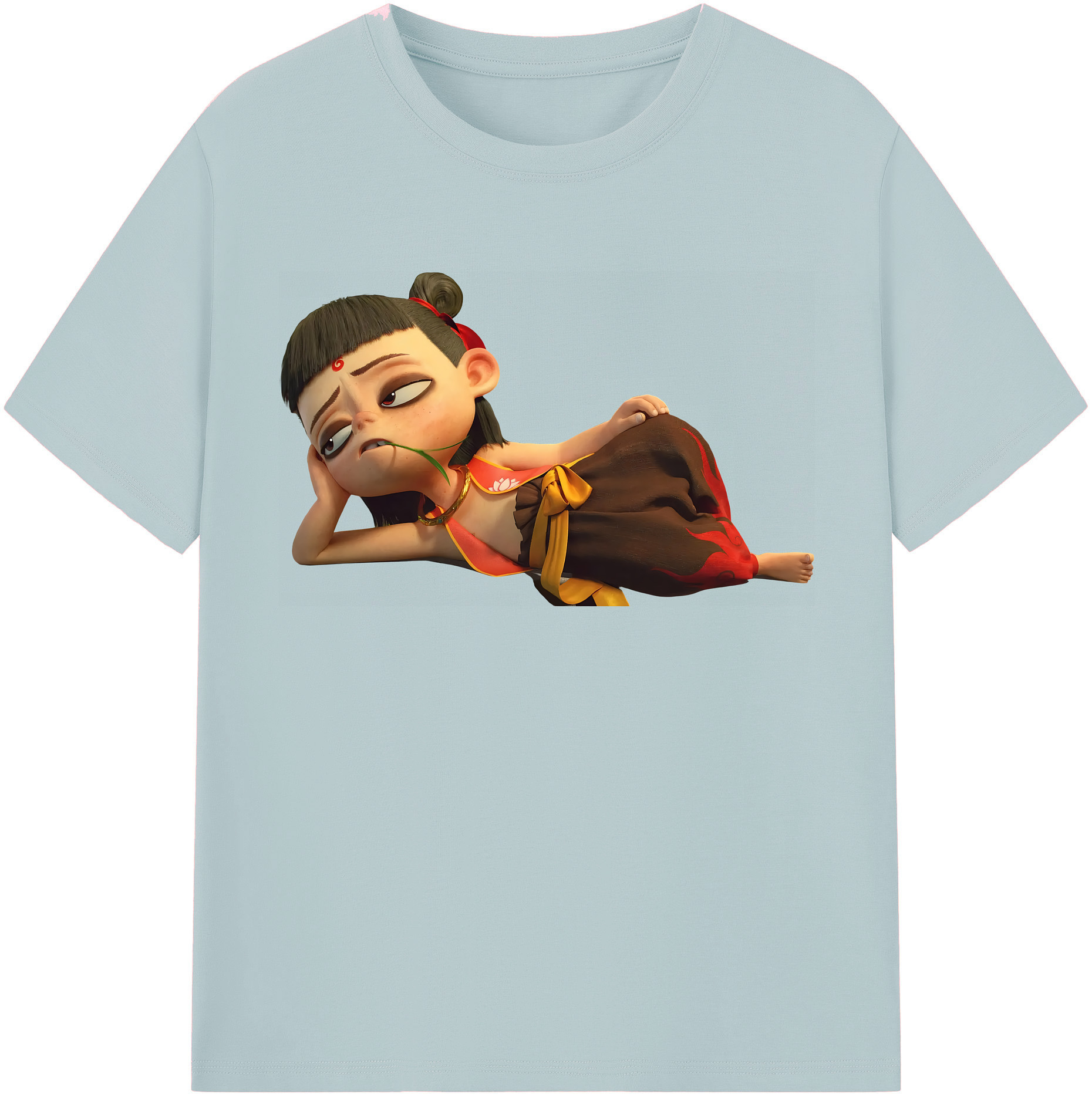 （画像用） Ne Zha 2 ナタ 魔童の大暴れ 綿100％半袖Tシャツ（フロントプリント）